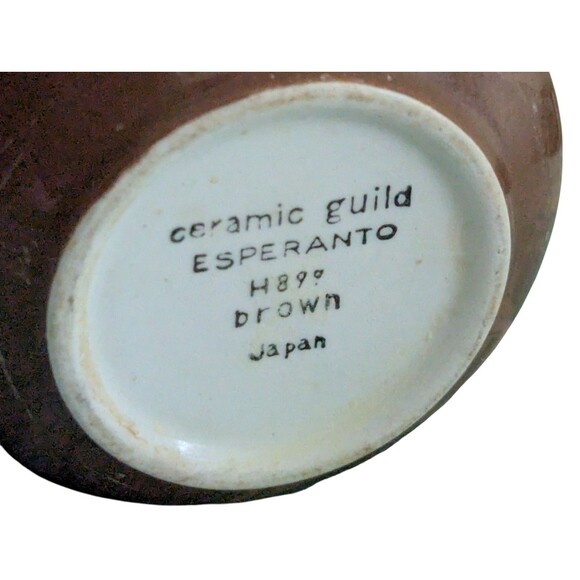 Ceramic Guild Esperanto Japan Brown White Coffee Cup H899  70s Dish Kitchen - Picture 5 of 5